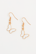 Korean Style Butterfly Earrings – Dainty Gold-Tone White Butterfly Drop Earrings – Elegant Enamel Jewelry for Women and Girls